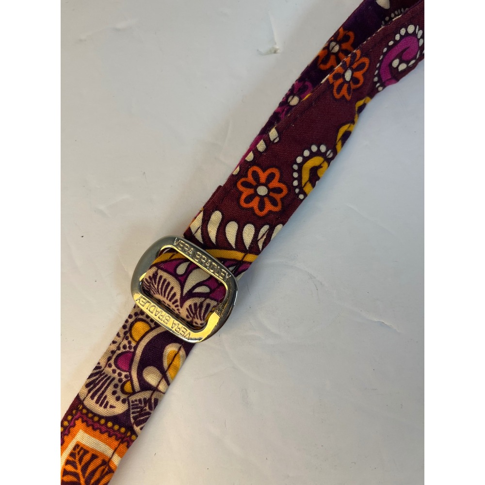 Vera Bradley Plum Crazy Paisley Quilted Cotton Crossbody Bag Purple Orange - Picture 4 of 8